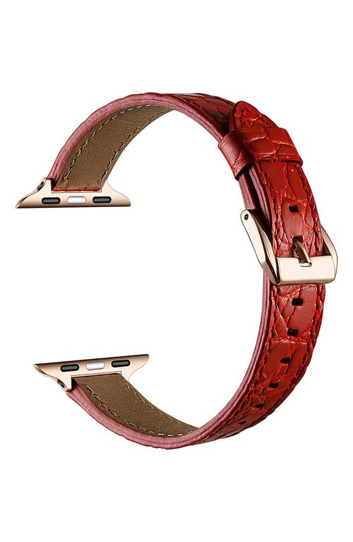 The Posh Tech Cleo Skinny Croc Embossed Leather Apple Watch® Watchband
