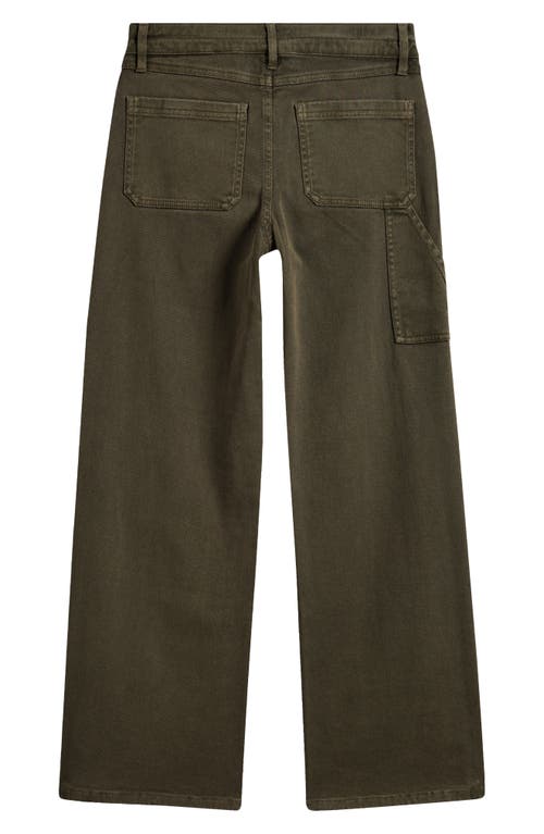 Shop Treasure & Bond Kids' Cotton Twill Utility Pants In Olive Sarma