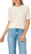 Halogen® Short Sleeve Rib Cardigan