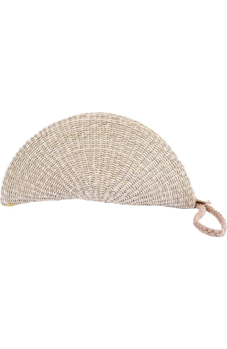 Jelavu Capri Fruit Handwoven Rattan Half Moon Wristlet, Alternate, color, Lemon