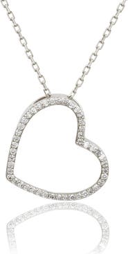 SOUZANA by Suzy Levian 14K Gold 0.25cttw Pavé Diamond Heart Necklace