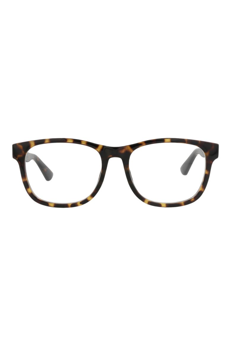 56mm Square Optical Glasses, Main, color, HAVANA HAVANA TRANSPARENT