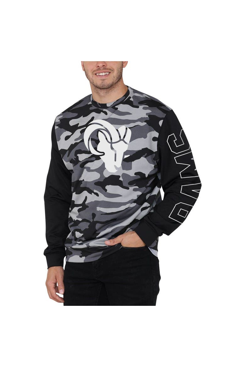 Men's FOCO Black Los Angeles Rams Camo Long Sleeve T-Shirt, Alternate, color, Black