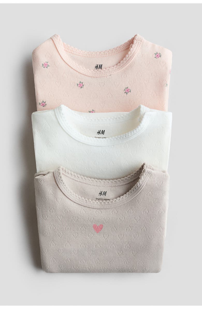 H&M 3-pack Cotton Bodysuits, Alternate, color, 