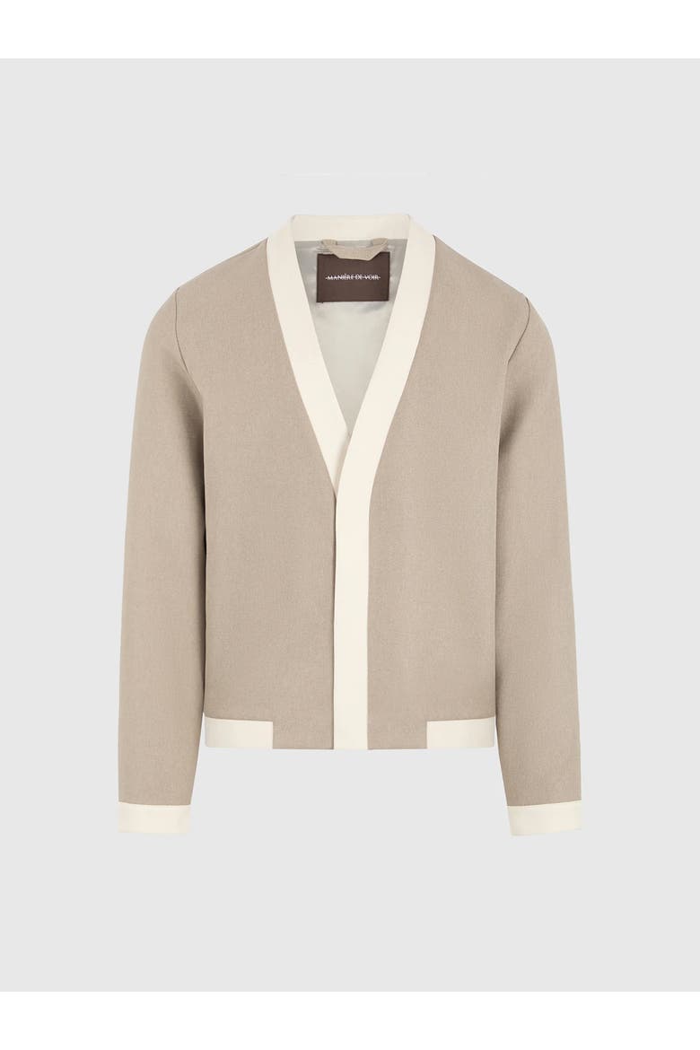 Clovis Cardigan with Contrast Placket, Alternate, color, Beige