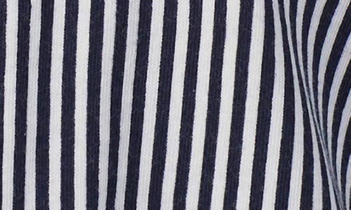 Shop Ralph Lauren Lauren  Print Short Pajamas In Navy White Sripe