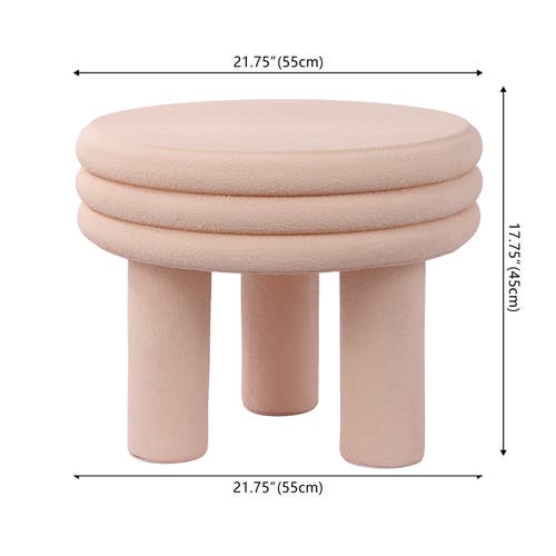 Jonathan Y Rashida Contemporary Minimalist Curvy Low Indoor/outdoor Accent Table In Pink Frosted