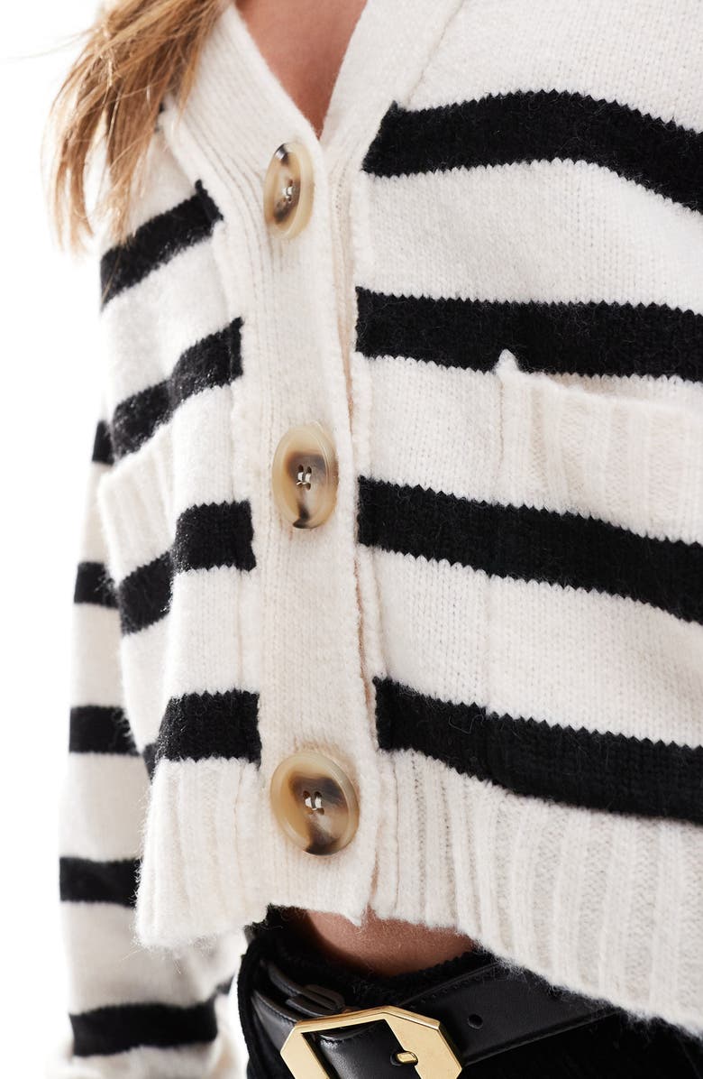Miss Selfridge Stripe Boxy Cardigan, Alternate, color, 
