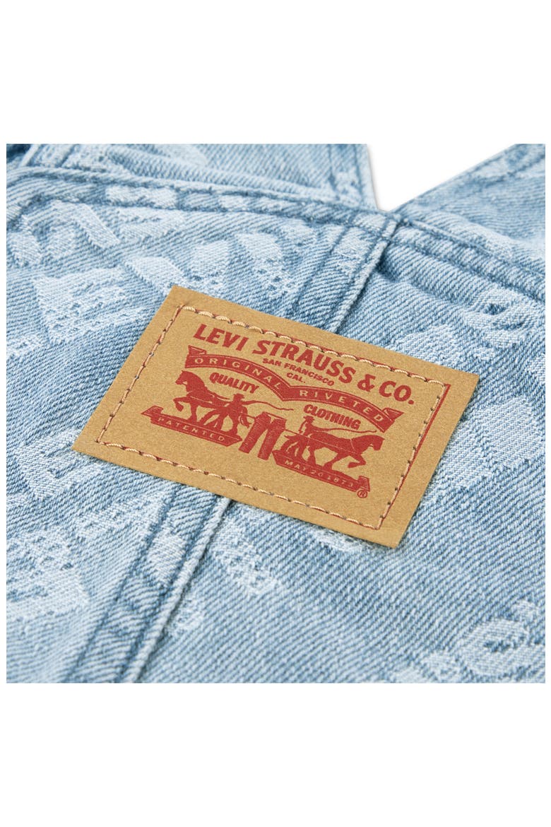 Kids' Logo-Print Denim Overalls, Alternate, color, SHORE THING