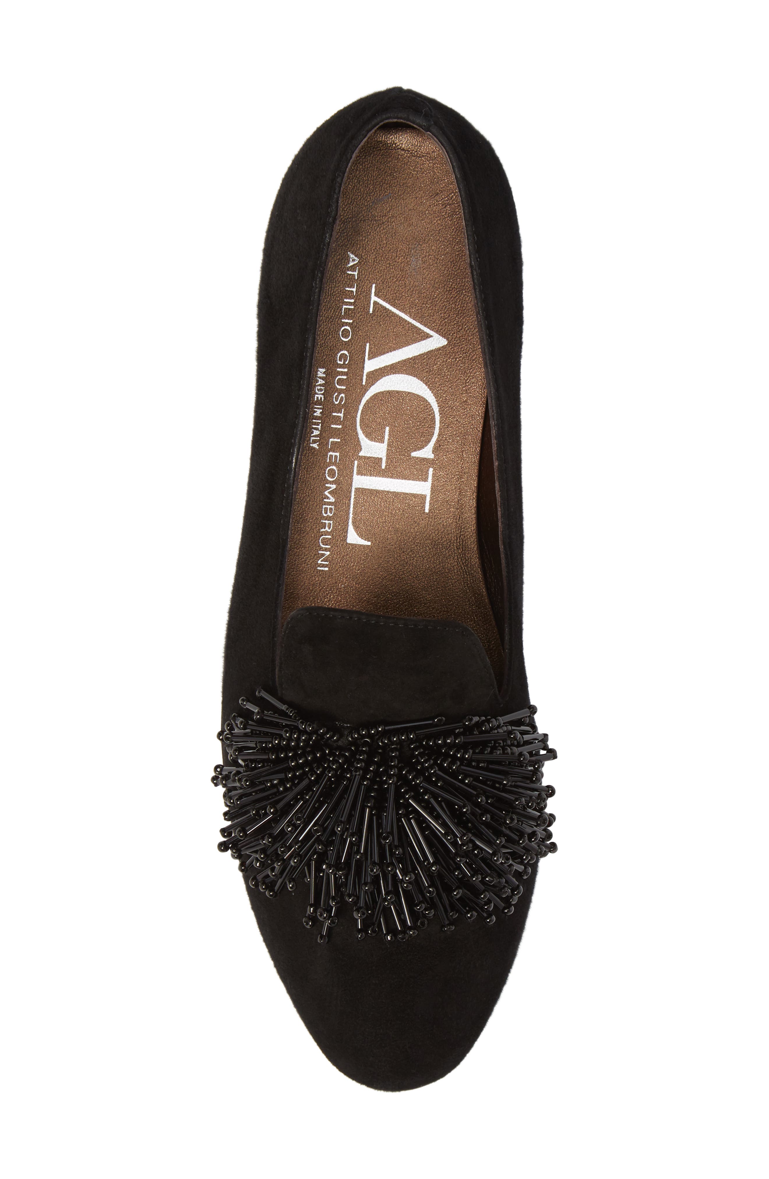 Beaded Loafer, Alternate, color, BLACK SUEDE