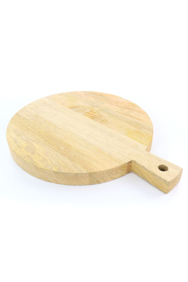 Mango Wood 14" Round Charcuterie Serving Board, Alternate, color, Brown