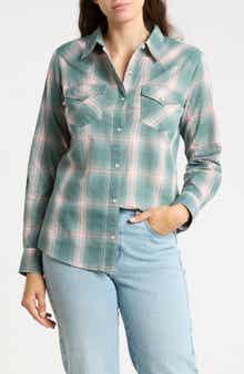 Plaid Long Sleeve Western Shirt