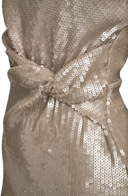 Donna Karan New York Sequin Sleeveless Midi Dress In Gold