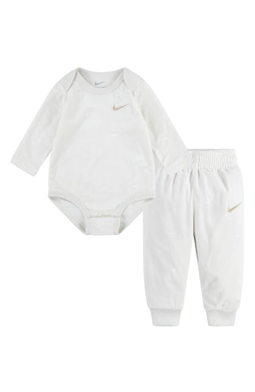 Nike Babies' New Impressions Bodysuit & Joggers Set In White