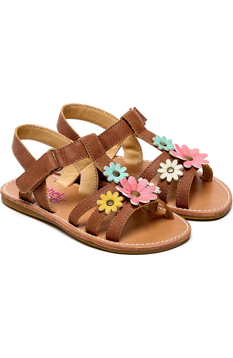 RACHEL SHOES Kids' Flower Sandal, Main, color, Brown / Multi
