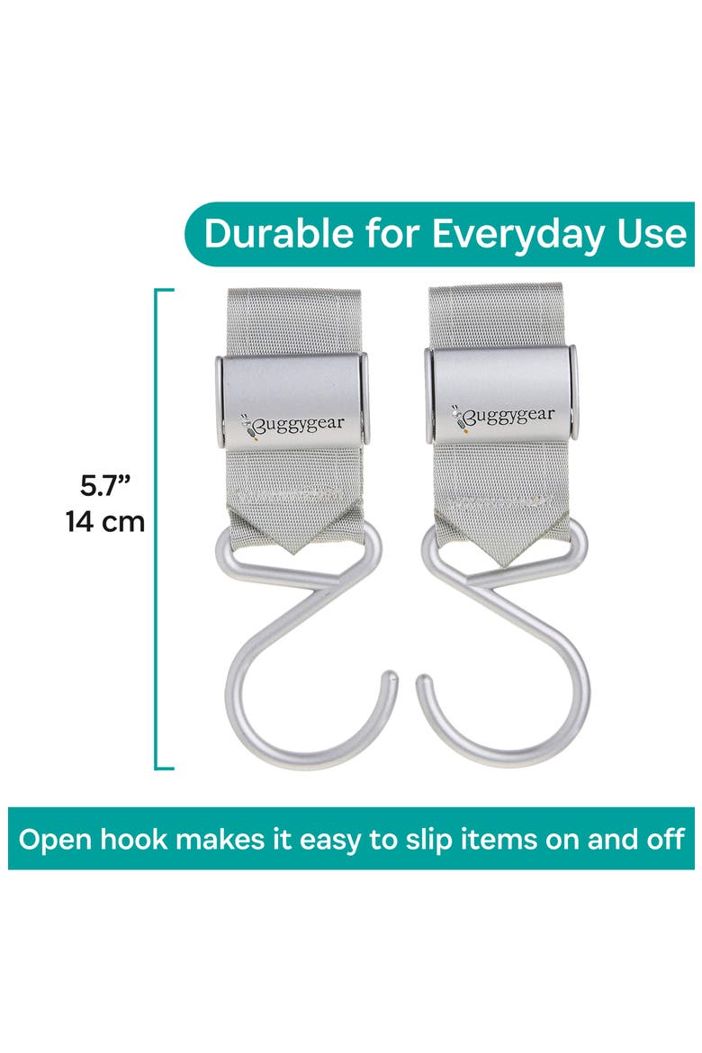 2-Pack Stroller Hooks, Alternate, color, PLATINUM