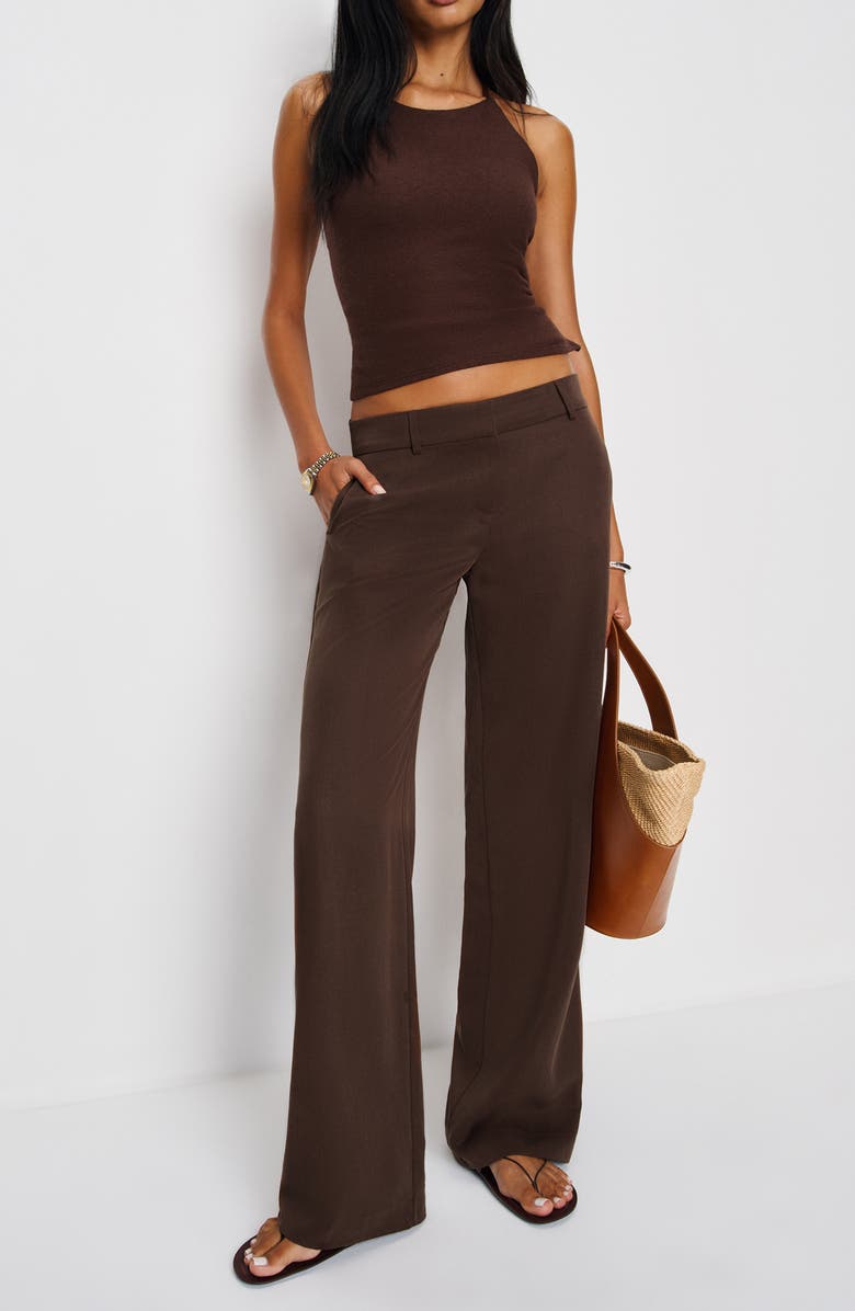 Reformation Gisele Low Rise Pants, Alternate, color, Cafe