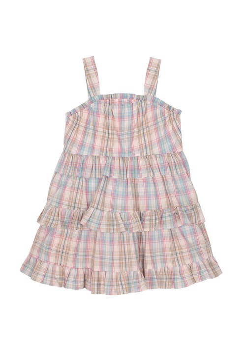 Mabel + Honey Kids'  Mabel And Honey Orchid Farm Girls' Pastel Plaid Tiered Dress, Nordstrom Exclusive. In Multi