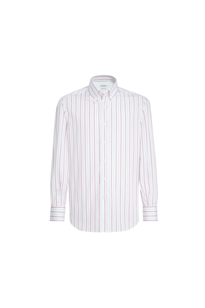 Striped poplin shirt, Alternate, color, White