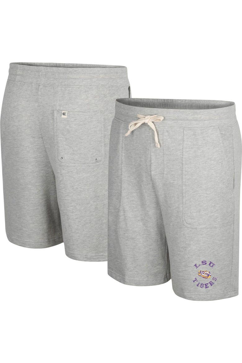 Men's Colosseum Heather Gray LSU Tigers Love To Hear This Terry Shorts, Main, color, Heather Gray