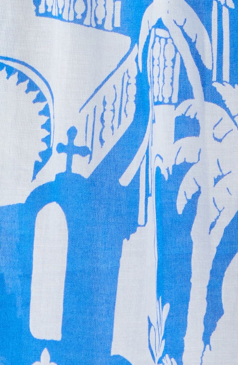 SUGARLIPS Nala Tiered Smocked Maxi Sundress, Alternate, color, White-Blue