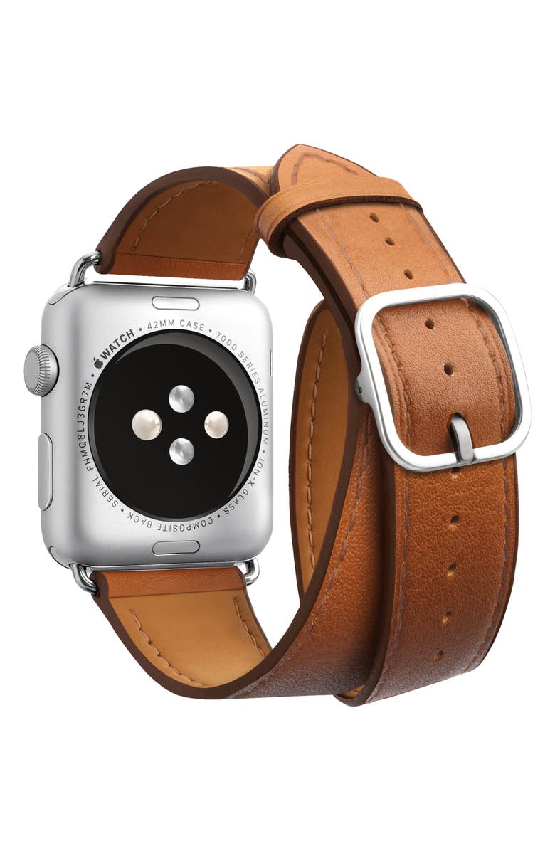 CASETiFY Double Tour Leather Apple Watch Strap, Alternate, color, 