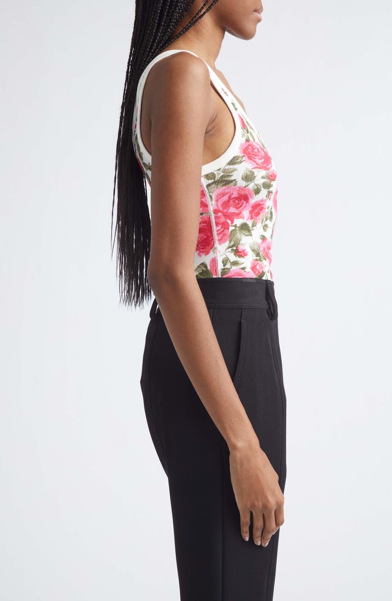 Chloé Roses Print Rib Henley Tank, Alternate, color,