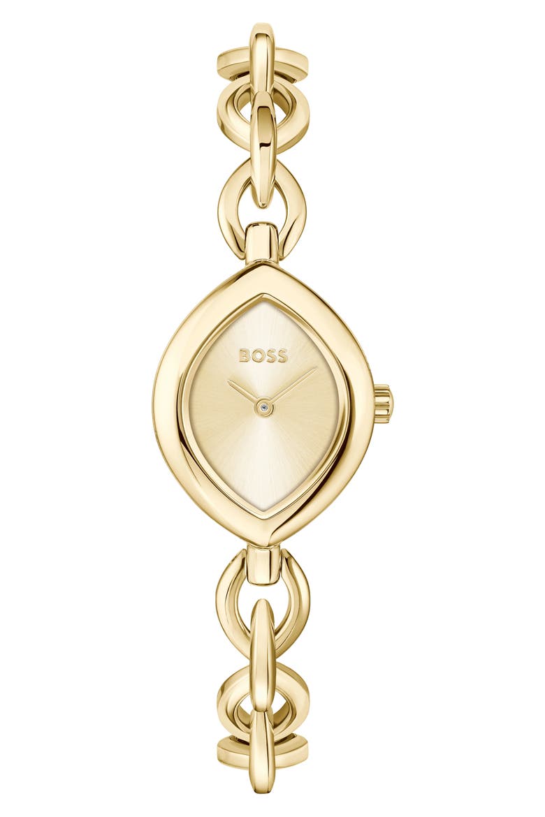 Fiora Contoured Champagne Bracelet Watch, 29mm x 22.4mm, Main, color, GOLD