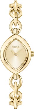 BOSS Fiora Contoured Champagne Bracelet Watch, 29mm x 22.4mm
