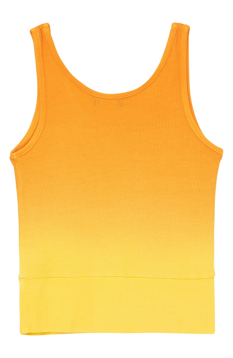 Truce Kids' Dip Dye Crop Rib Tank, Alternate, color, Yellow