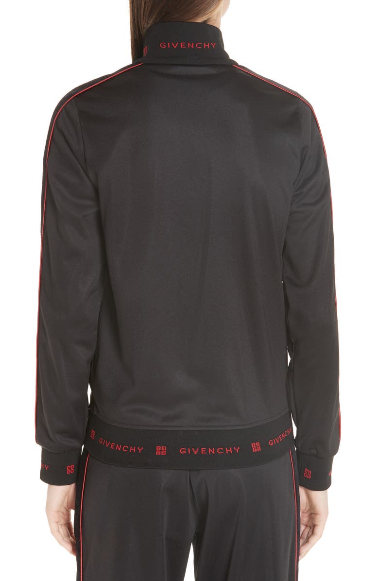 Givenchy 4G Logo Embroidered Neoprene Track Jacket, Alternate, color, 