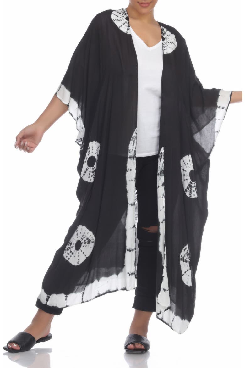 Tie Dye Cover-Up Kaftan, Main, color, BLACK TD