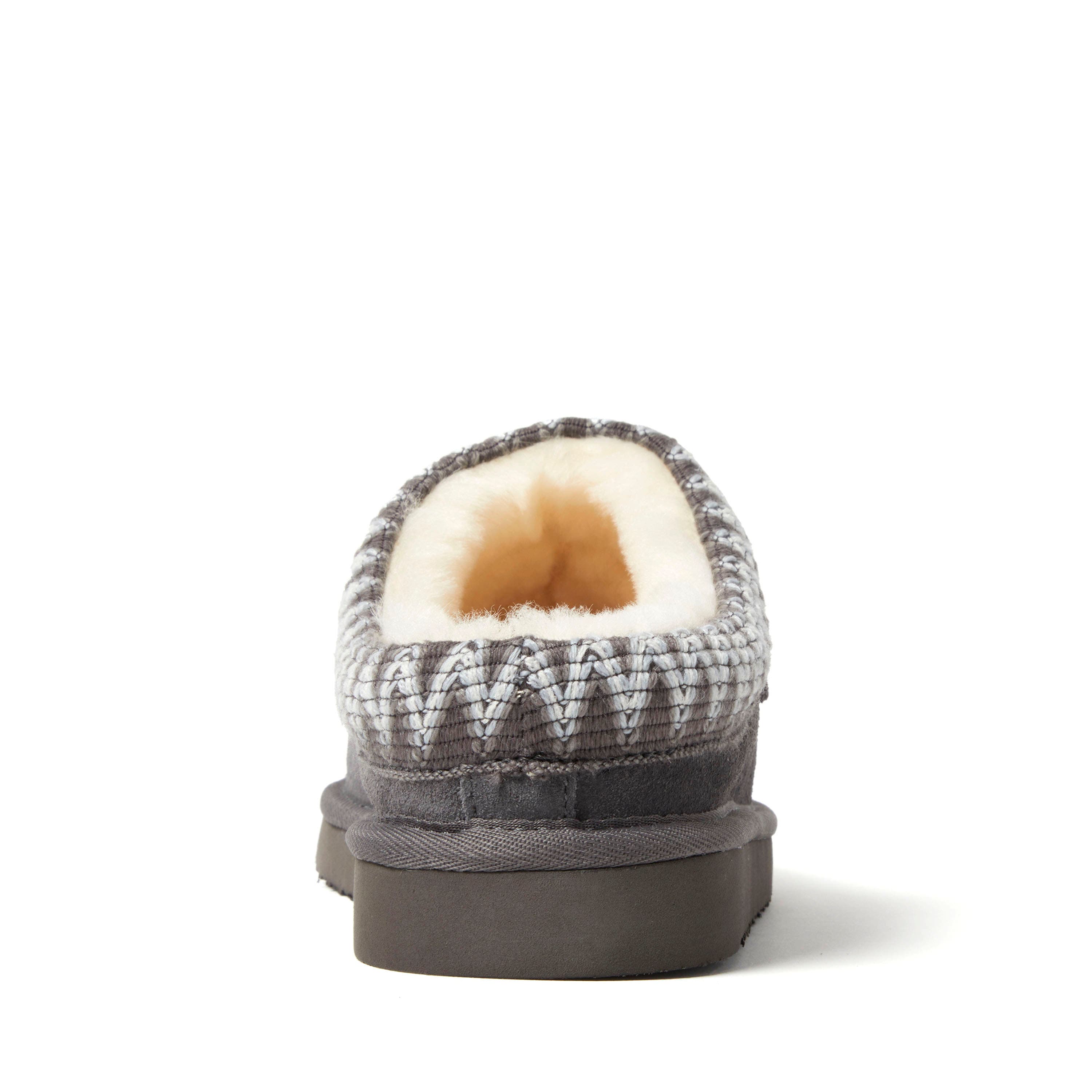 Fireside Greta Genuine Shearling Clog Slipper with Embroidery, Alternate, color, Grey