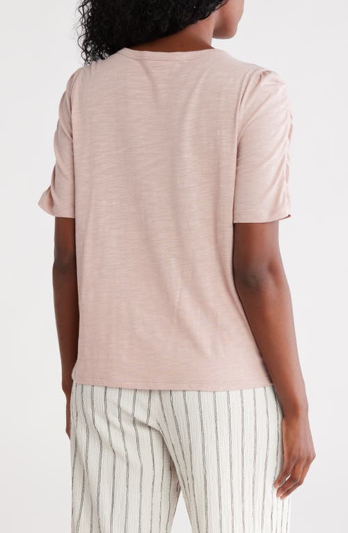 Caslon ® Ruched Sleeve T-shirt In Pink