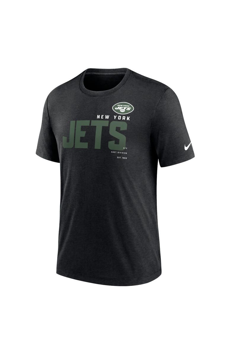 Nike Men's Nike Heather Black New York Jets Team Tri-Blend T-Shirt, Alternate, color, 