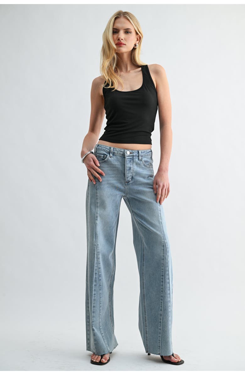 Jemina Denim The Low Seamed Wide, Alternate, color, Light Wash