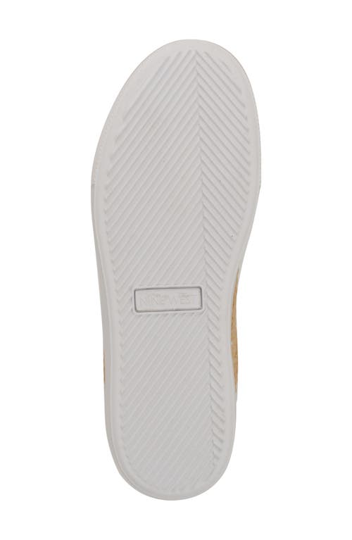 Nine West Gatsby Woven Platform Sneaker In Light Natural