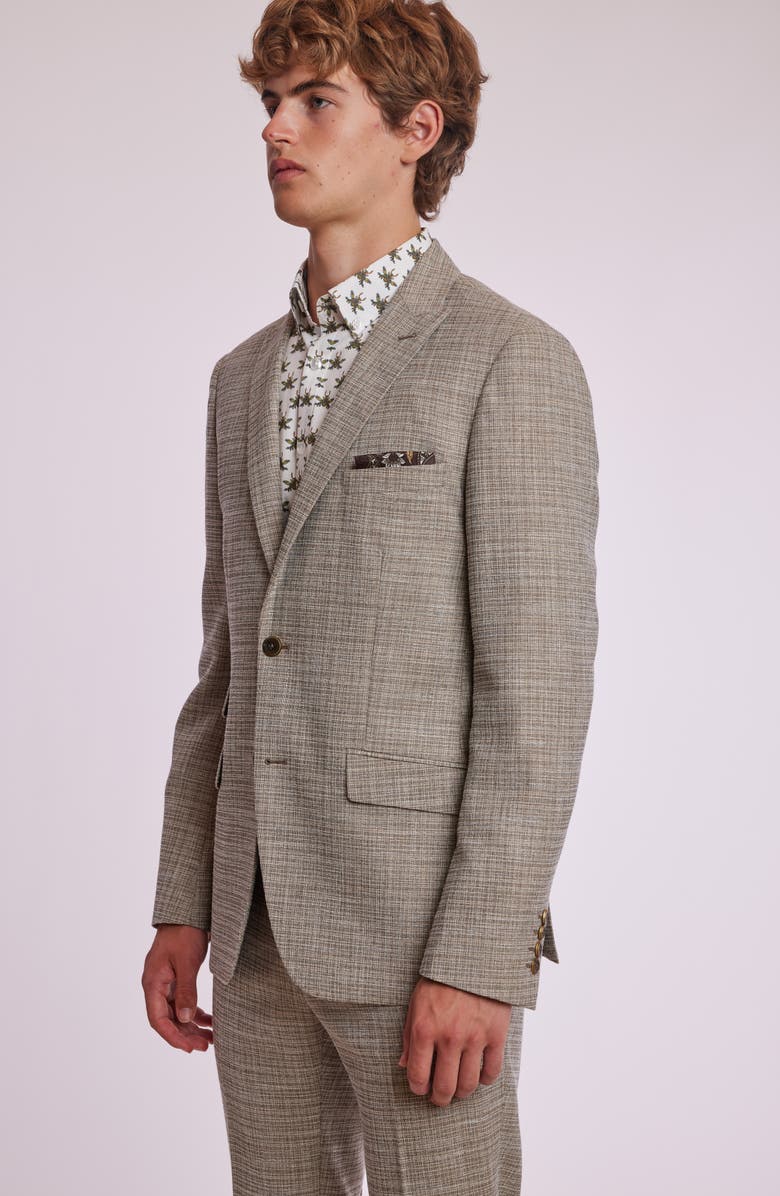 PAISLEY & GRAY Ashton Slim Fit Sport Coat, Alternate, color, Sage Cream Texture