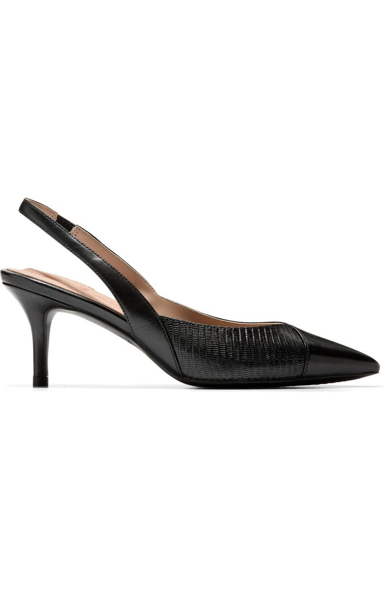 Cole Haan The Go-To Slingback Pump, Alternate, color, Black Leather/ Black