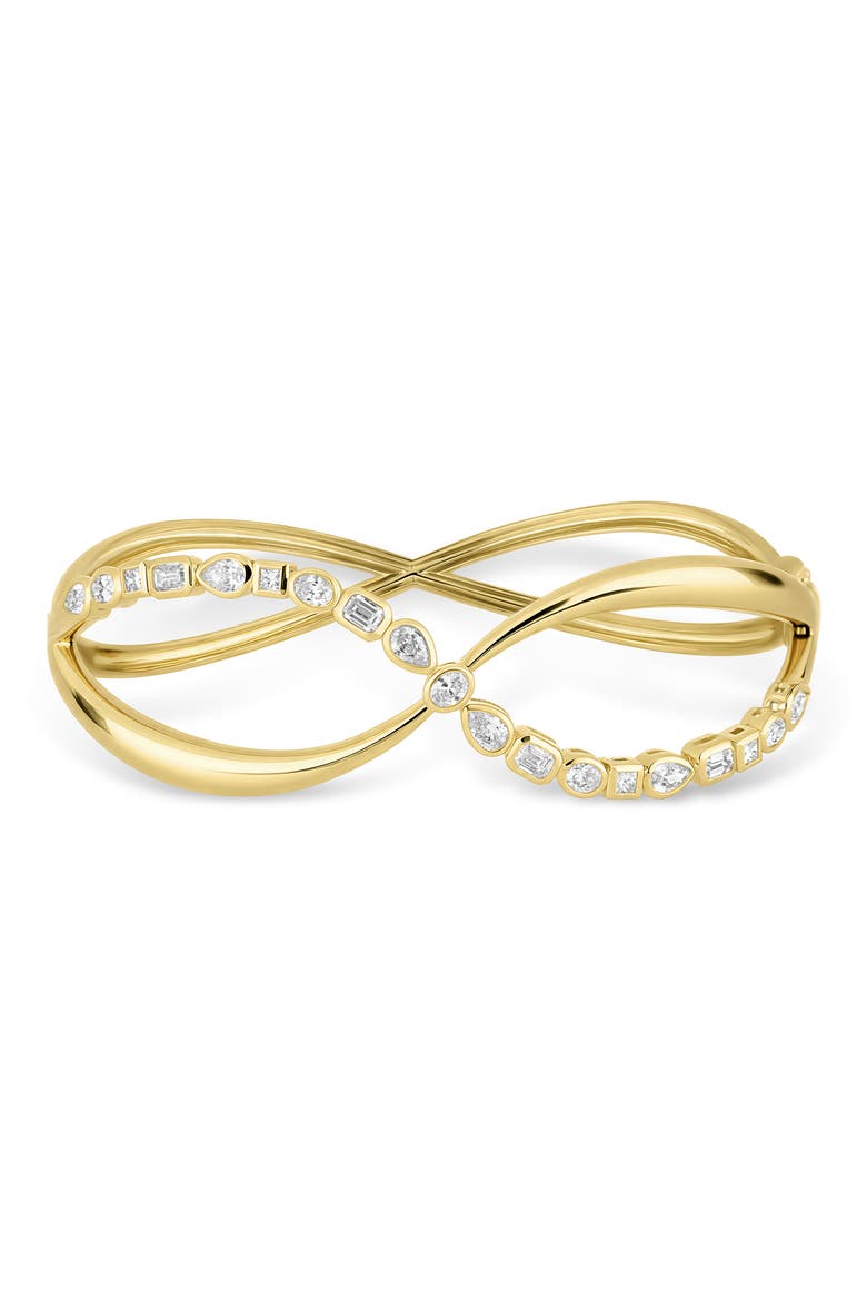 Maya Diamond Crossover Bangle Bracelet (Online Trunk Show), Main, color, 18K YELLOW GOLD/ DIAMOND