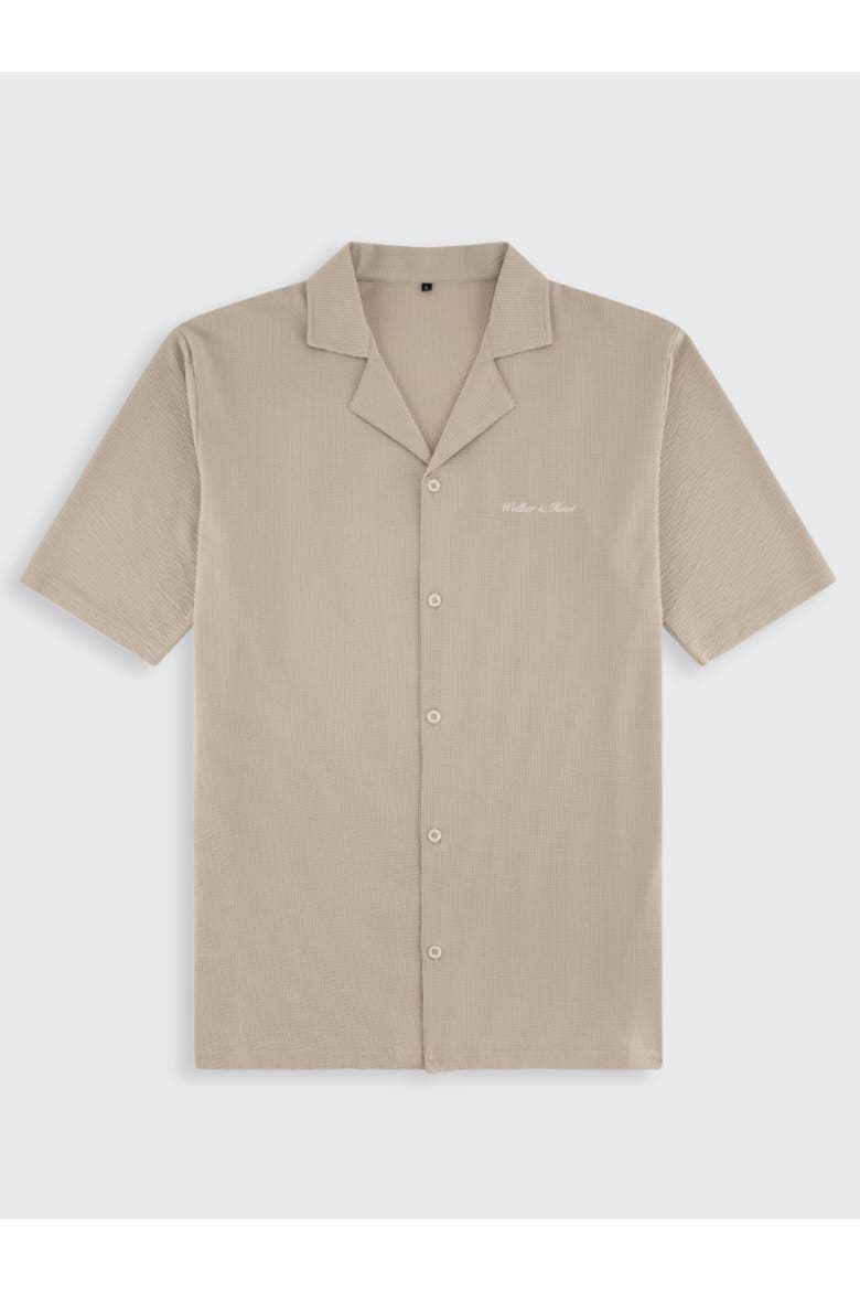 Short Sleeve Seersucker Shirt, Alternate, color, Stone