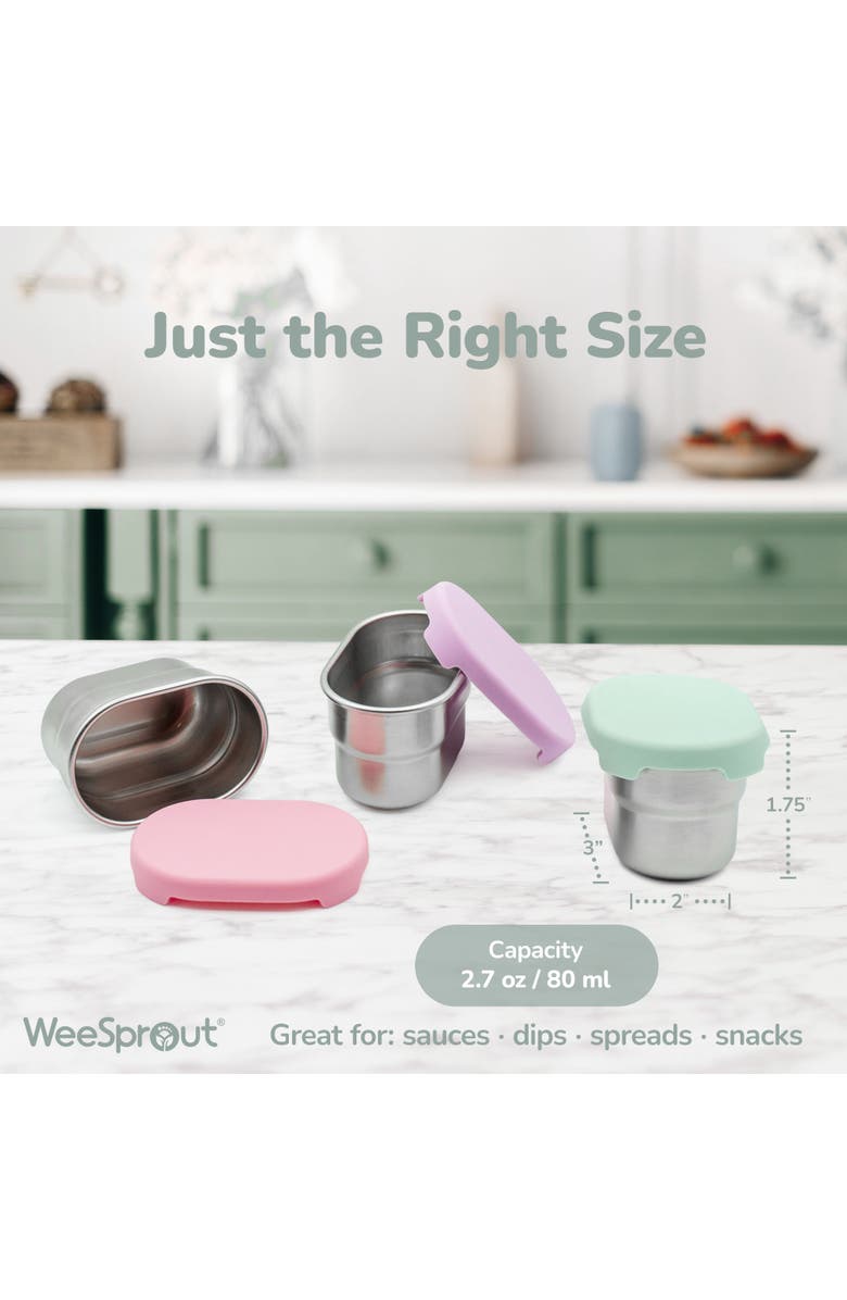 WeeSprout Stainless Steel Lunch Box Set with Dip Containers, Alternate, color, Variety 1
