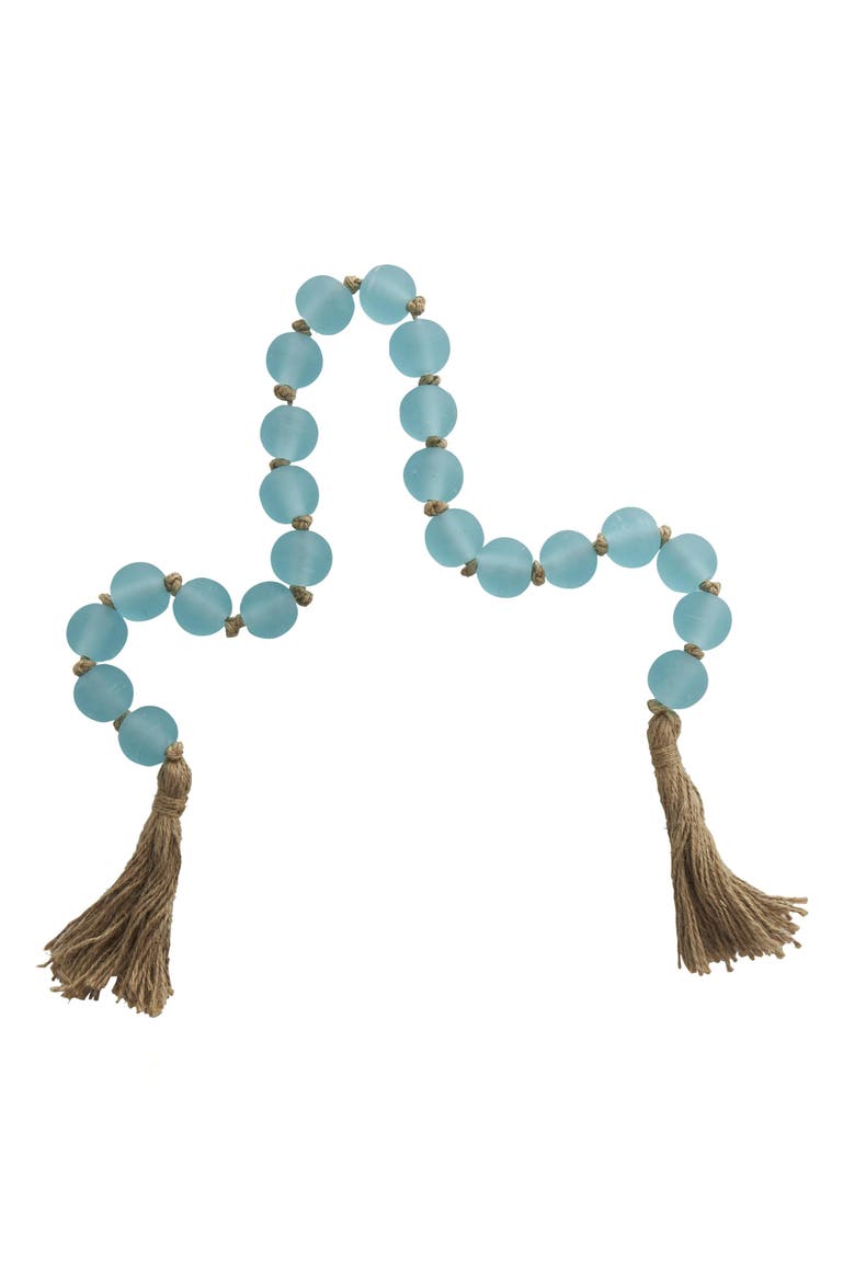 Bohemian Glass Beaded Tassel Garland, Alternate, color, TEAL