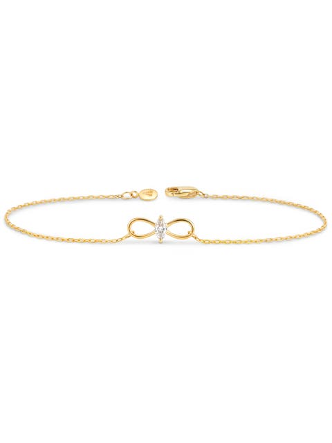Infinity Marquise Lab Grown Diamond Chain Bracelet in 14K Gold