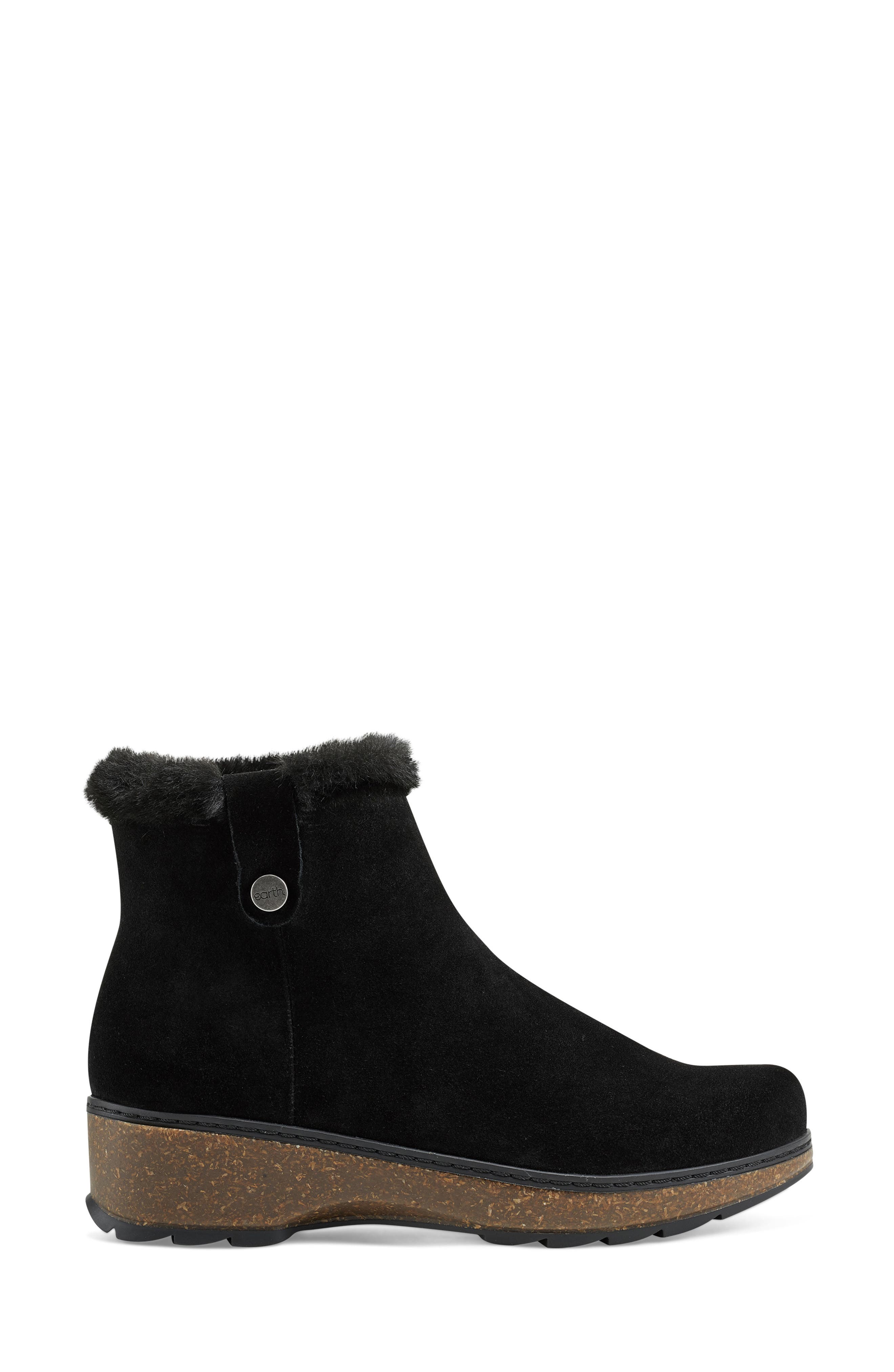 Earth<sup>®</sup> Kim Faux Fur Lined Bootie, Alternate, color, Black