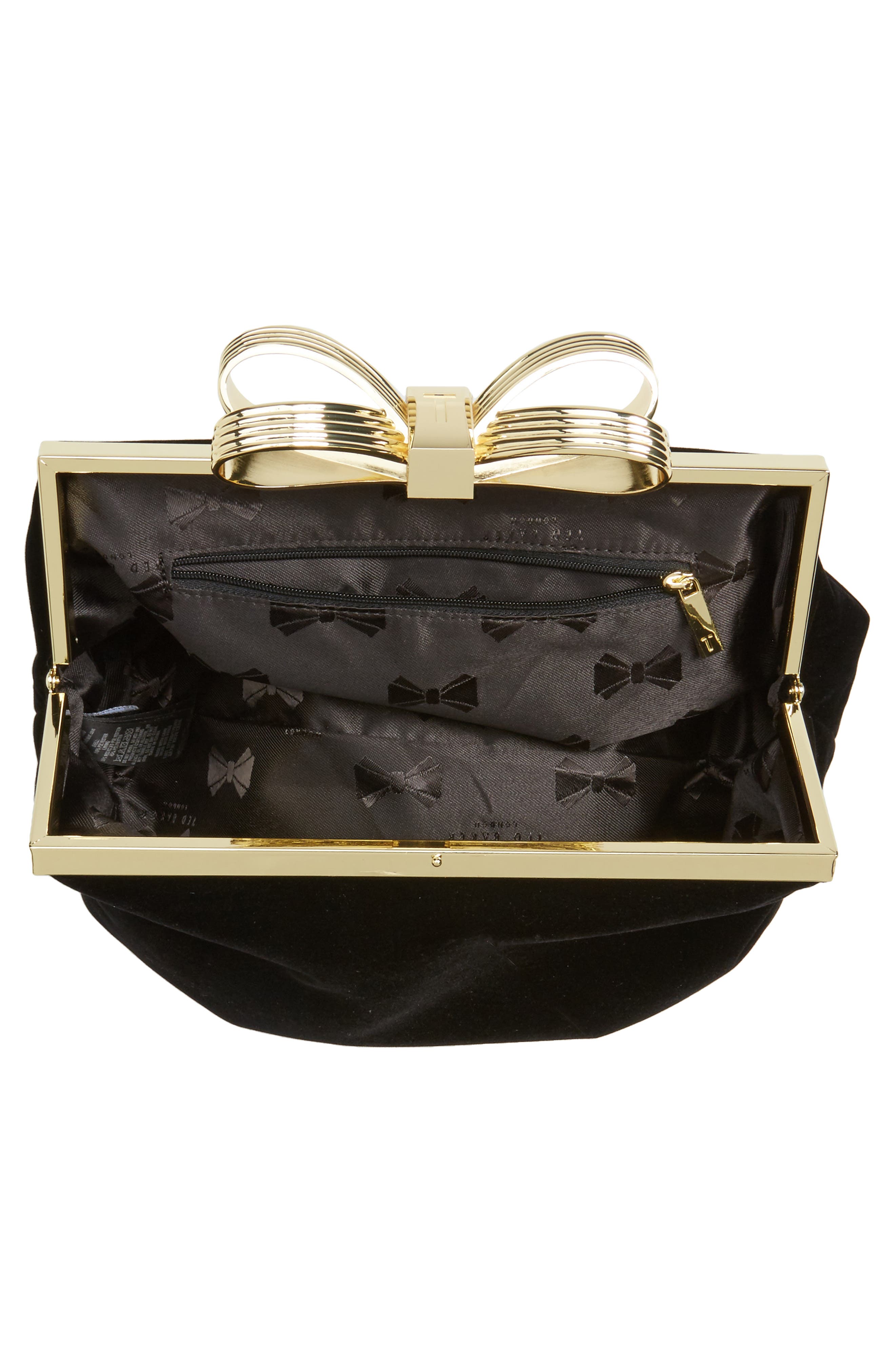 Ted Baker London Cena Bow Velvet Clutch, Alternate, color, 