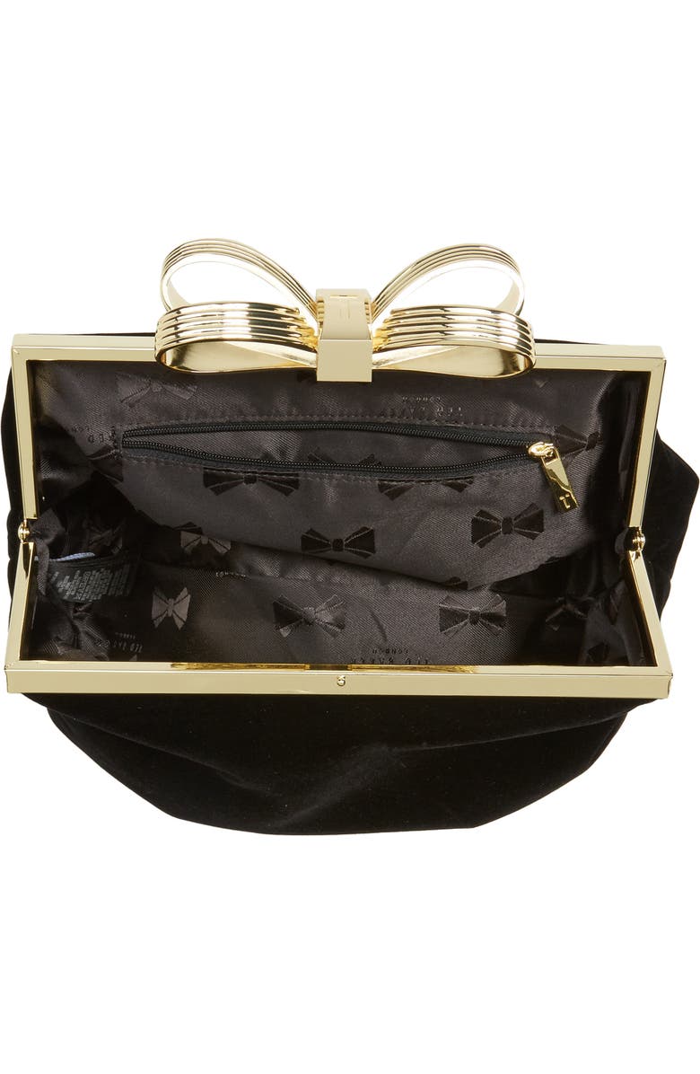 Ted Baker London Cena Bow Velvet Clutch, Alternate, color,