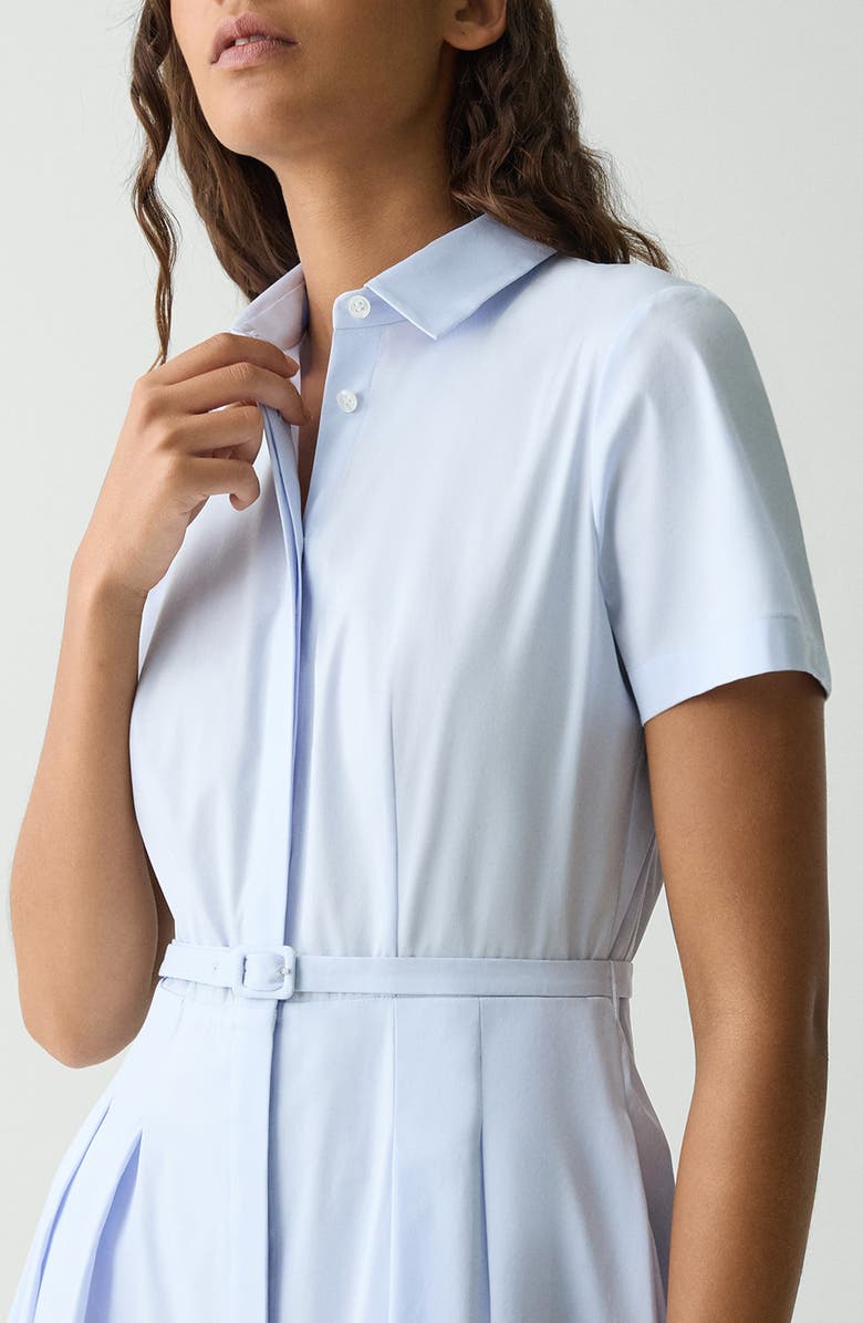 Theory Belted Cotton Blend Shirtdress, Alternate, color, Olympic