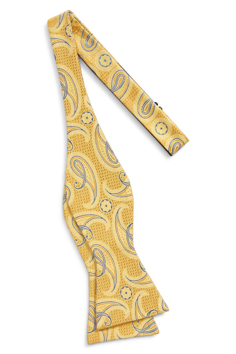 Diley Paisley Silk Bow Tie, Alternate, color, LEMON