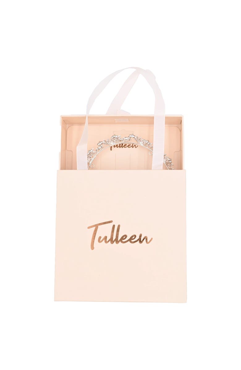 Tulleen Rhinestone Floral Wreath Crown, Alternate, color, Silver